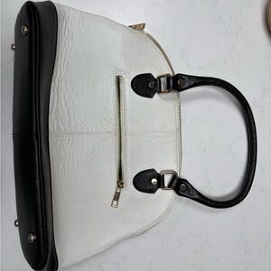 Elegant White and Black Women's Handbag